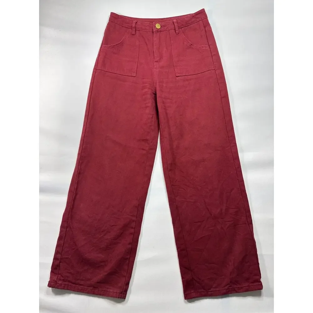 Altar'd State Women's Wide Leg‎ Red  Jeans - Size S (28x28)*
